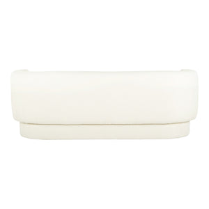 Moe's Koba Sofa in Maya White with Wood Frame