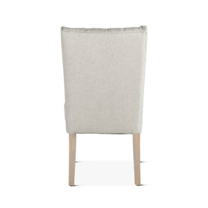 Lara Off-White Linen Dining Chair with Napoleon Legs