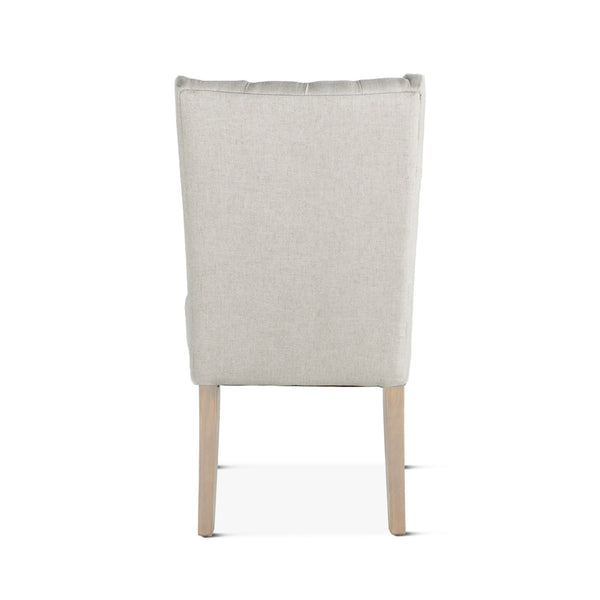 Lara Off-White Linen Dining Chair with Napoleon Legs