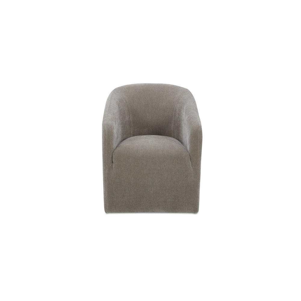 Sandy Rolling Dining Chair with Casters in Taupe