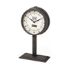 Attalack II Black Metal Round Face Table Clock