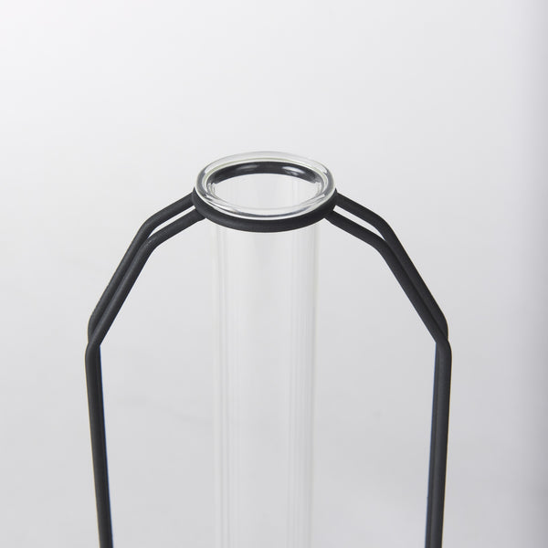 Aria 4.5L x 3.9W x 11.0H Metal and Glass Holder Object