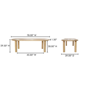 Moe's Milo Small Dining Table in Natural Oak