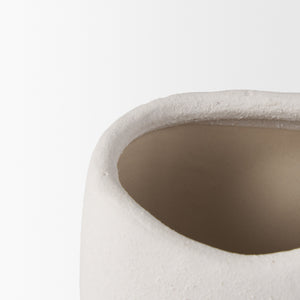Darian Small Textured Matte White Ceramic Vase