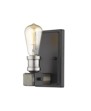 Kirkland 1 Light Wall Sconce in Ashen Barnboard Finish