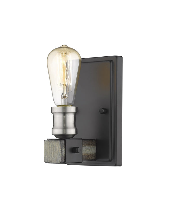 Kirkland 1 Light Wall Sconce in Ashen Barnboard Finish