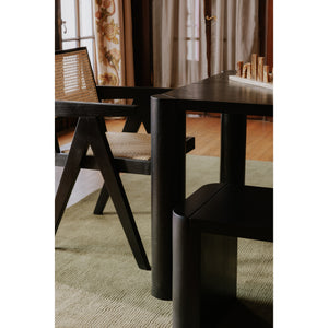 Post Small Dining Bench in Black Oak