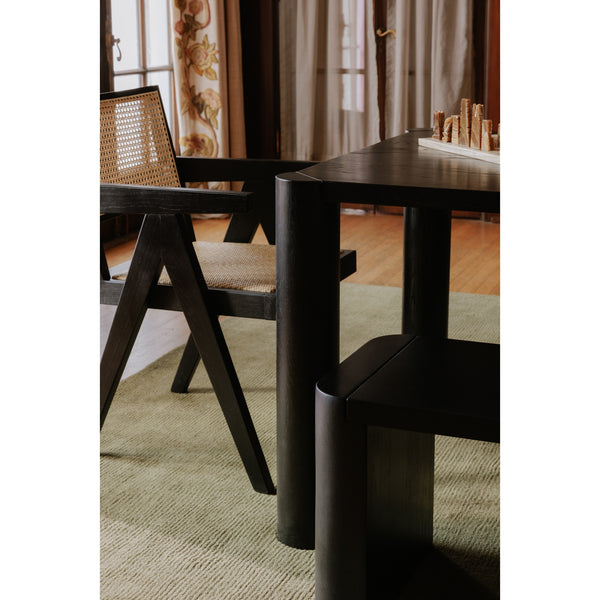 Post Small Dining Bench in Black Oak