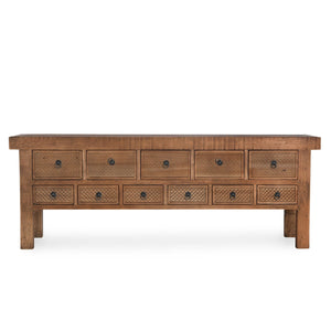 Lahey Solid Wood Console Table - Mission Brown