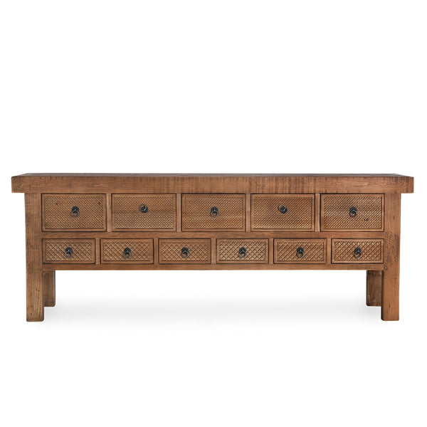 Lahey Solid Wood Console Table - Mission Brown