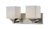 Quube 2 Light Vanity  in Brushed Nickel Finish