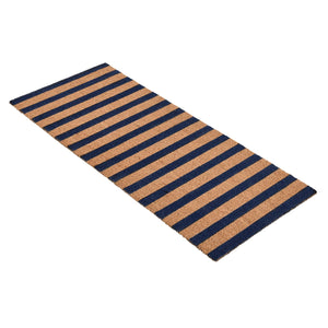 Striped Doormat 24x57 - Eco-Friendly Coconut Fiber, Navy/Natural