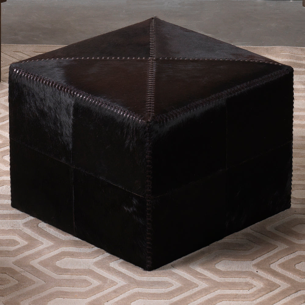 Espresso Hair on Hide Ottoman, Large