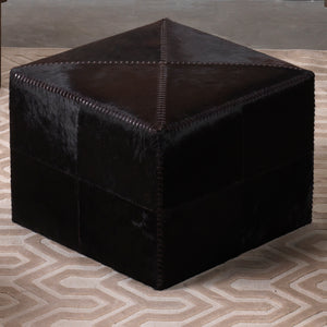 Espresso Hair on Hide Ottoman, Large