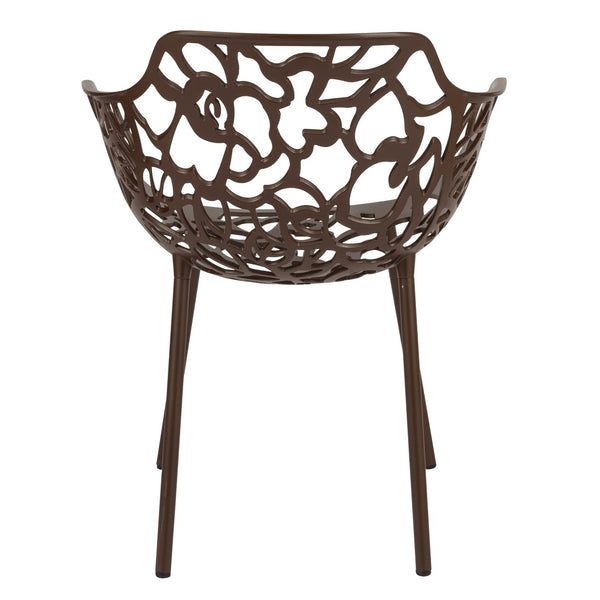 ORO ALUMINUM CHAIR (WITH ARMS) - BROWN