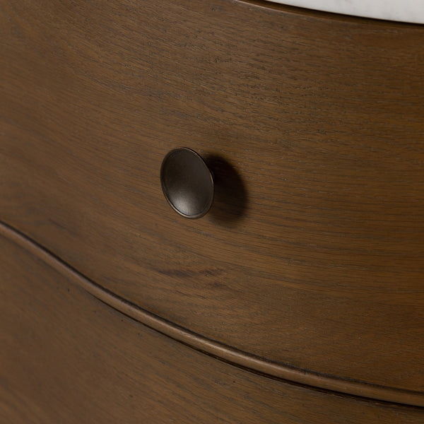 Tiago Marble Chest In Toasted Oak