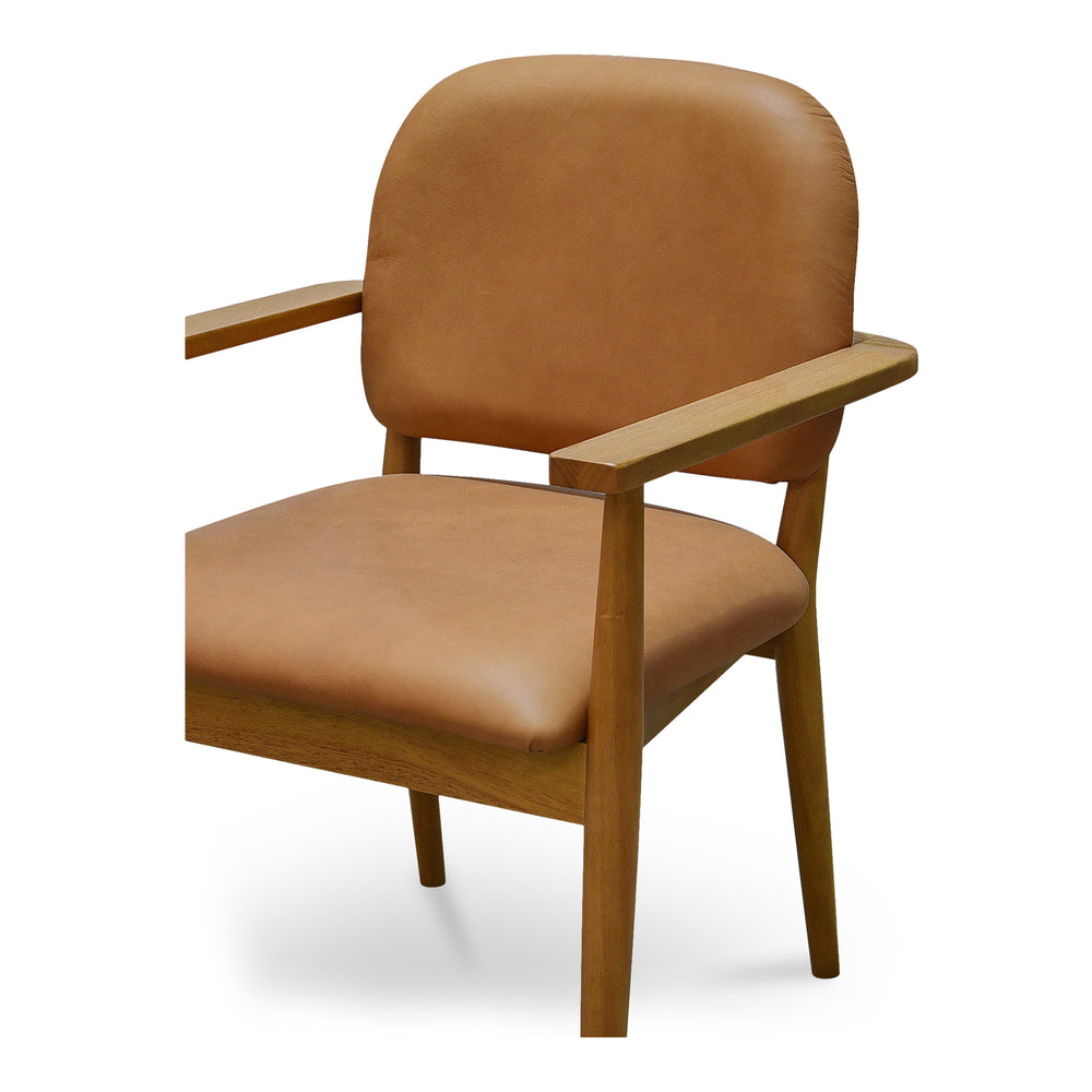 Norrie Dining Chair in Brown Top-Grain Leather