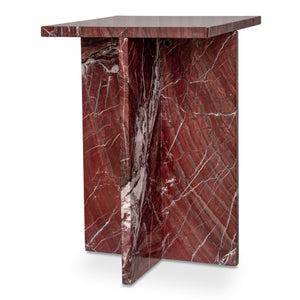 Moe's Blair Accent Table in Rosso Levanto Marble