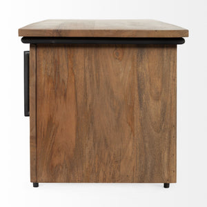 Maddox V Brown Solid Wood TV Stand Media Console with Storage, TV up to 85"