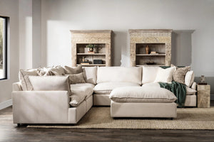 Caplan 6-Piece Modular Sectional with Ottoman in Dawn-Flax