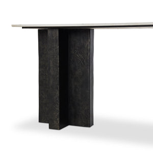Terrell Large Console Table in Polished White
