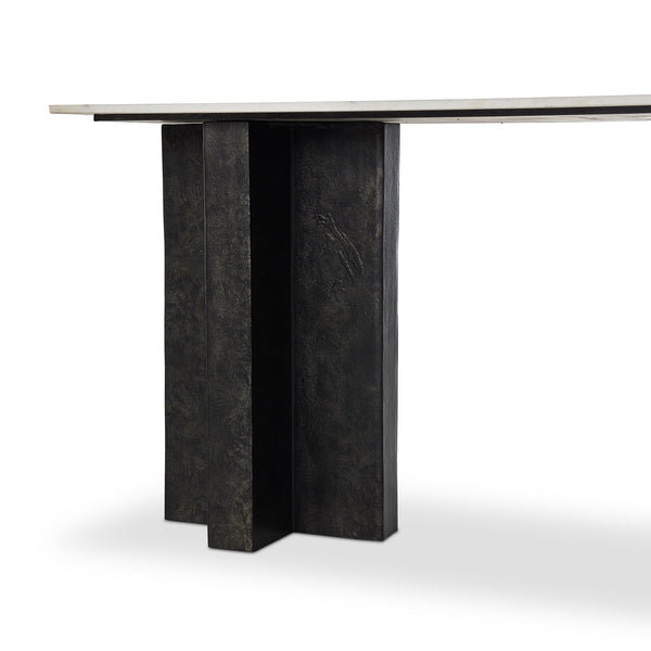 Terrell Large Console Table in Polished White