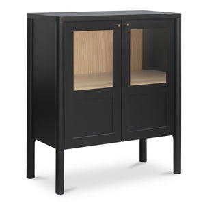 Moe's Hannah Cabinet Black with Glass Inserts