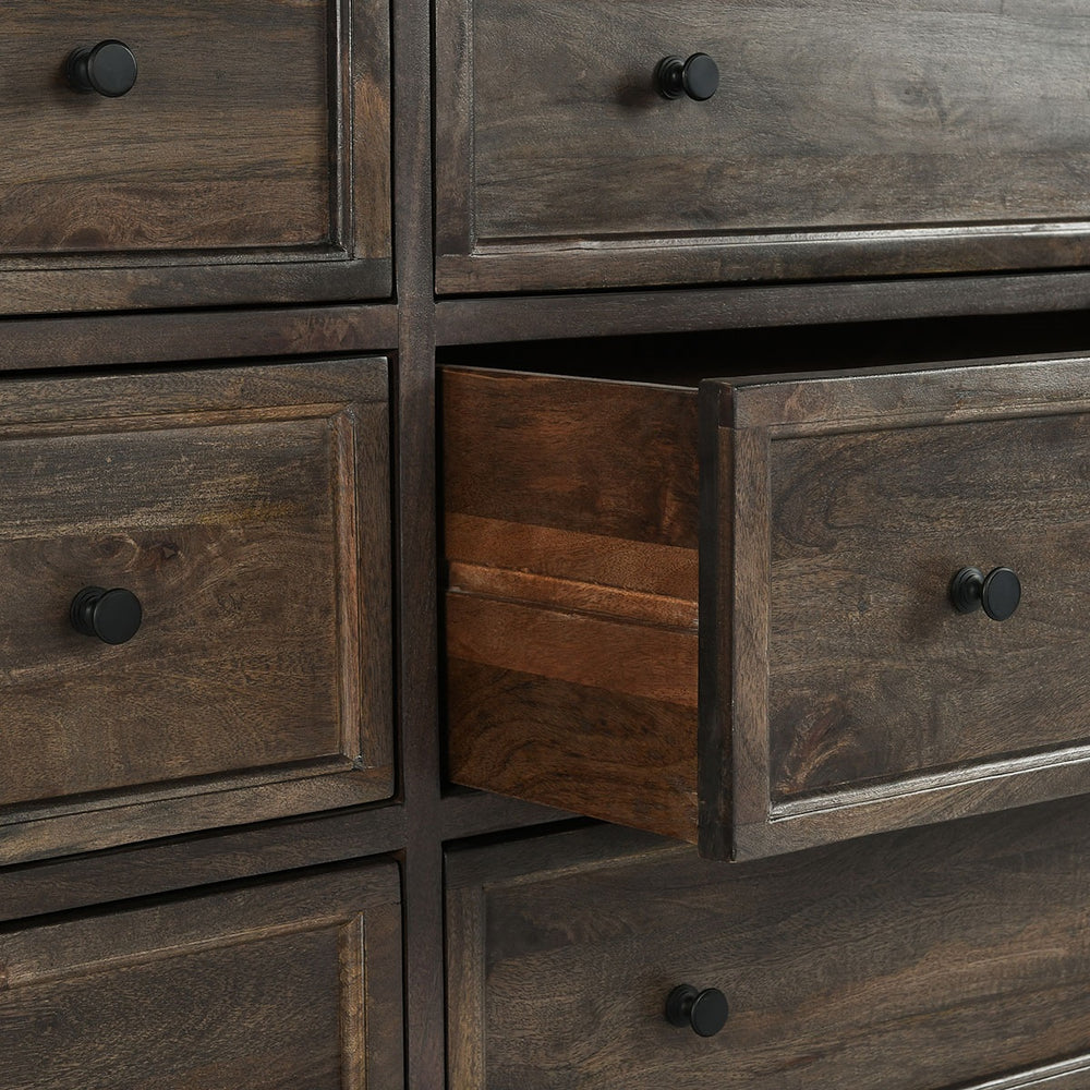 Adelaide Solid Wood 9-Drawer Dresser in Cocoa Brown