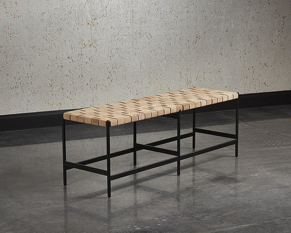 Omari Bench - Black - Light Tan