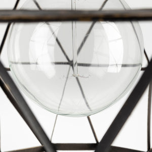 Dyson I 18x18 Black Metal Triangular Orb Pendant Light