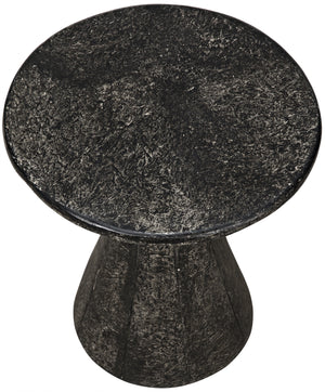 Pedestal Fiber Cement Side Table in Black Finish