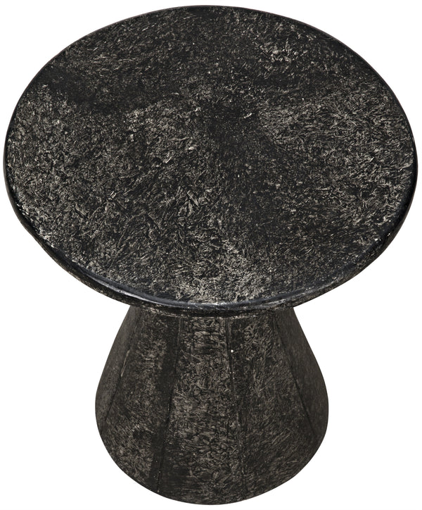 Pedestal Fiber Cement Side Table in Black Finish