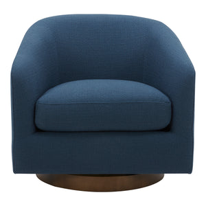 Moe's Oscy Swivel Chair Dark Atlantic Blue