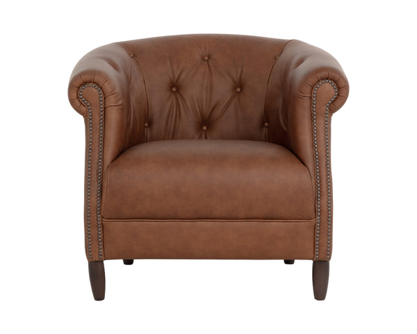 MARJORIE LOUNGE CHAIR - COGNAC LEATHER