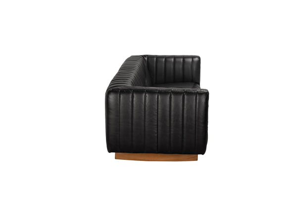 Khann Sofa, Ebony Black Leather
