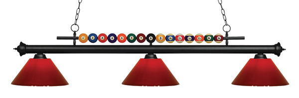 Shark 3 Light Billiard Light in Matte Black Finish
