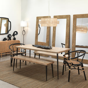 Farmhouse Wood Dining Table, Natural