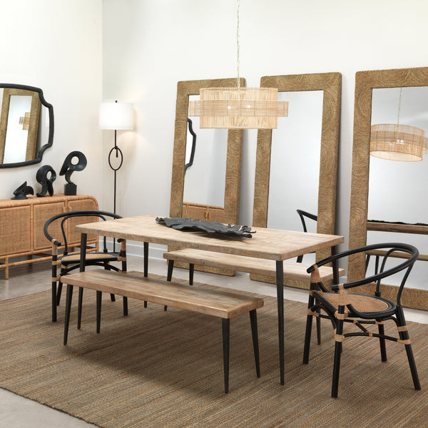 Farmhouse Wood Dining Table, Natural