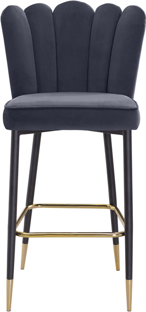 Anita Stool In Grey Velvet