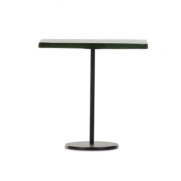 Zevon End Table In Moss Cast Glass