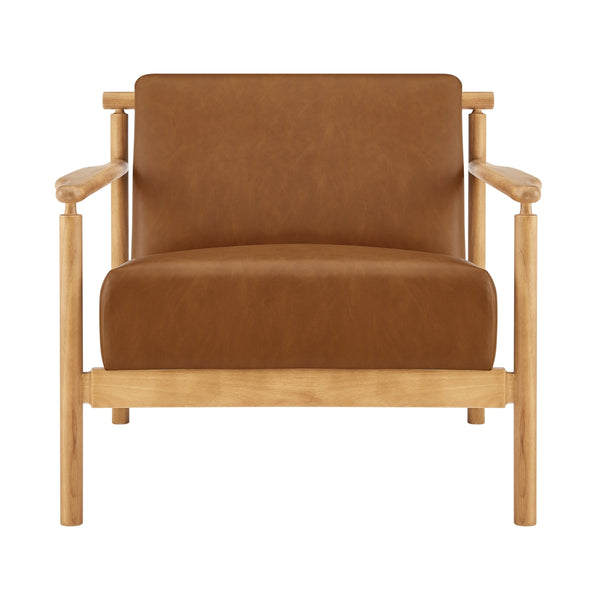 Arnold Faux Leather Accent Arm Chair, Casa Caramel