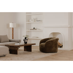 Thora Lounge Chair in Dark Green Velvet