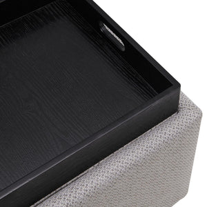Cameron Square Fabric Storage Ottoman w/ tray In Cardiff Gray