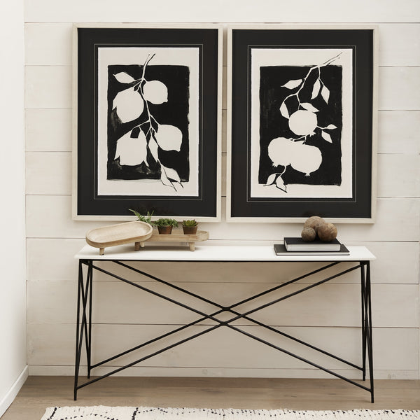 Lorlei Marble Top w/ Black Iron Base Console Table
