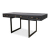 Mako Three-Drawer Desk in Black Vegan Leather
