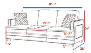 Ida Sofa In Black Faux Leather