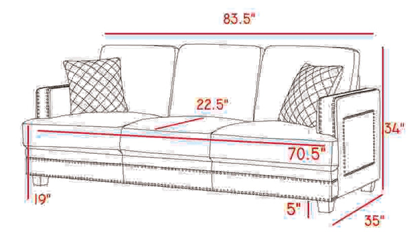 Ida Sofa In Black Faux Leather