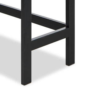 Hayward Cabinet In Black Oak-Black Aluminum-Black Iron
