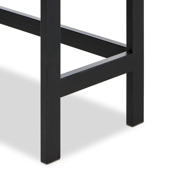 Hayward Cabinet In Black Oak-Black Aluminum-Black Iron