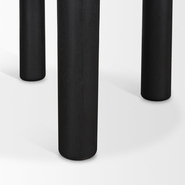 Soma Textured Black Acacia Wood Round Dining Table